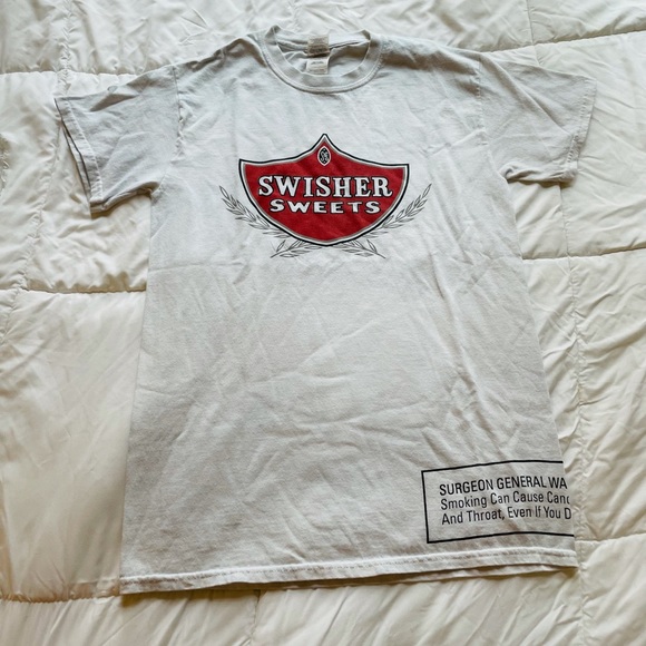 White Swisher Sweets Logo Tee Shirt 🍰🥤🍥🍫🎂 - Picture 2 of 5